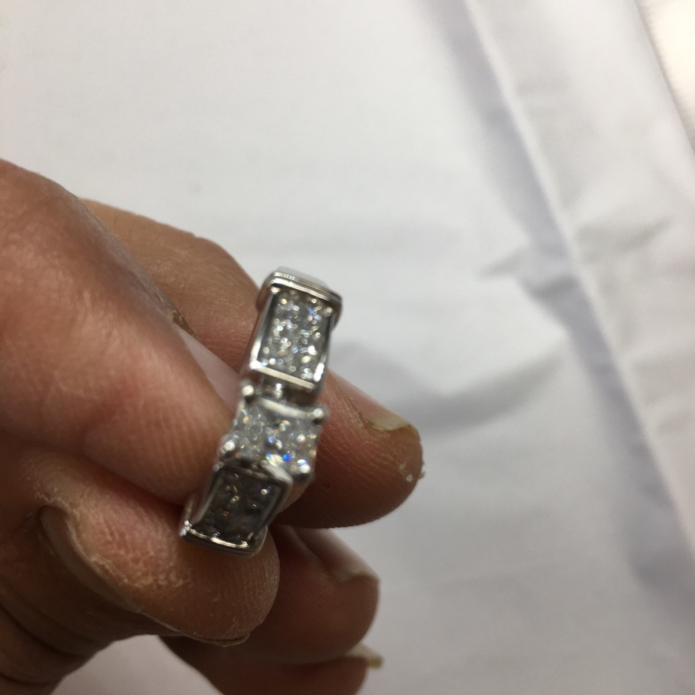 18K white gold diamonds engagement ring - Picture 3 of 5